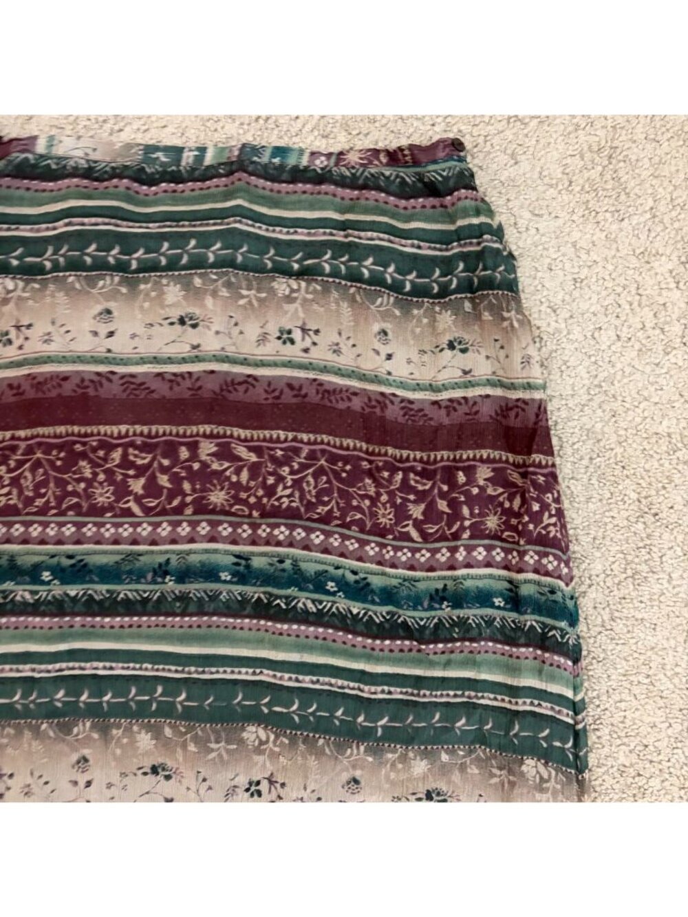 90s striped boho silk skirt - Picture 3 of 7